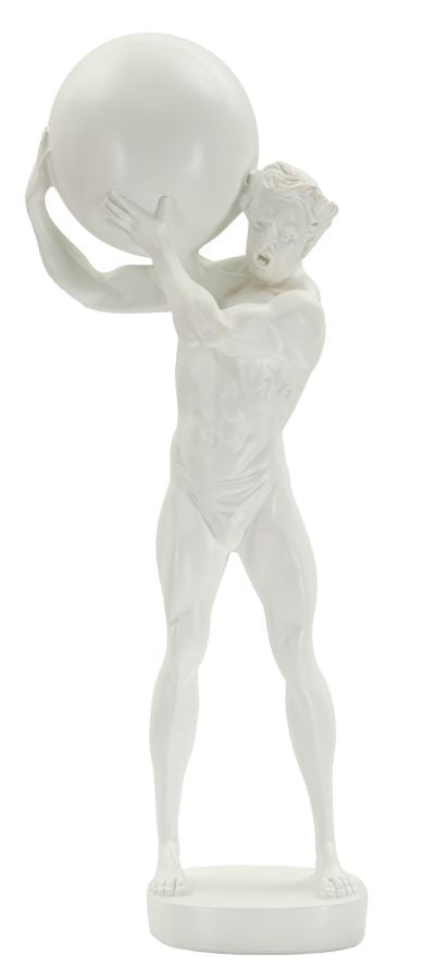 Skulptur Titanus Weiß Dekofigur Atlas Stil 50cm