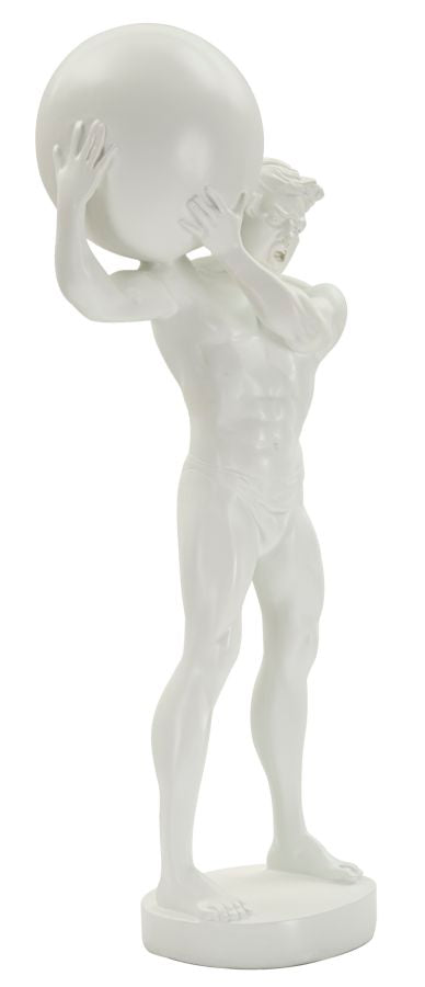 Skulptur Titanus Weiß Dekofigur Atlas Stil 50cm