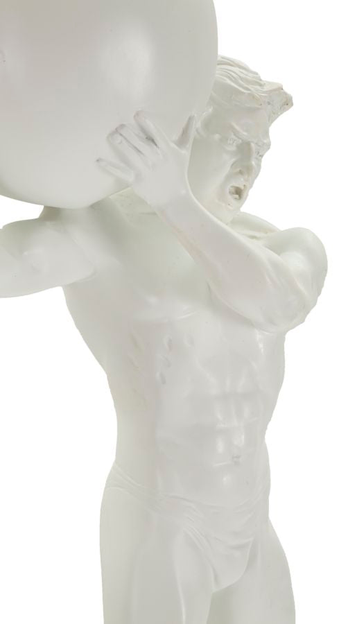 Skulptur Titanus Weiß Dekofigur Atlas Stil 50cm