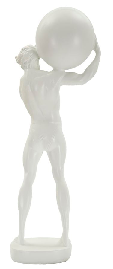 Skulptur Titanus Weiß Dekofigur Atlas Stil 50cm