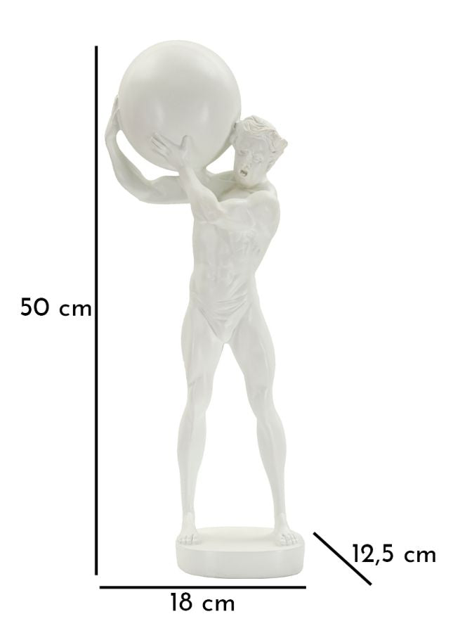 Skulptur Titanus Weiß Dekofigur Atlas Stil 50cm