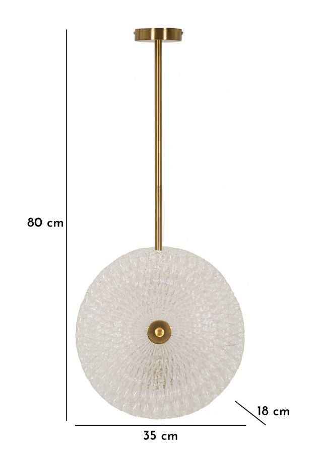 Glassa Lux Deckenleuchte Glas Metall Gold 35x80cm Glam
