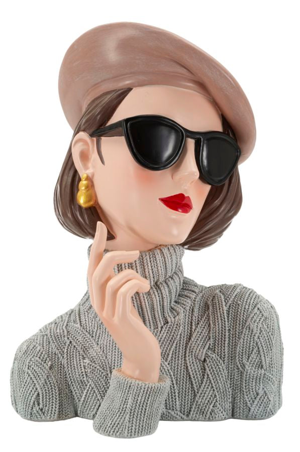 Decorative figure Lady Belle – Elegant female figure with cup in white 28cm