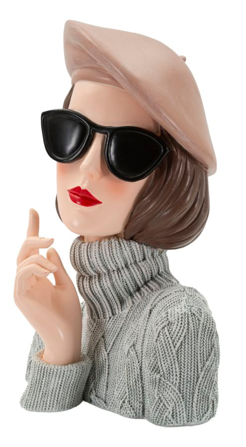 Decorative figure Lady Belle – Elegant female figure with cup in white 28cm