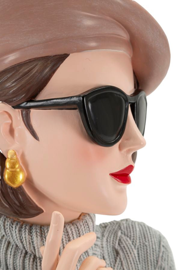 Decorative figure Lady Belle – Elegant female figure with cup in white 28cm