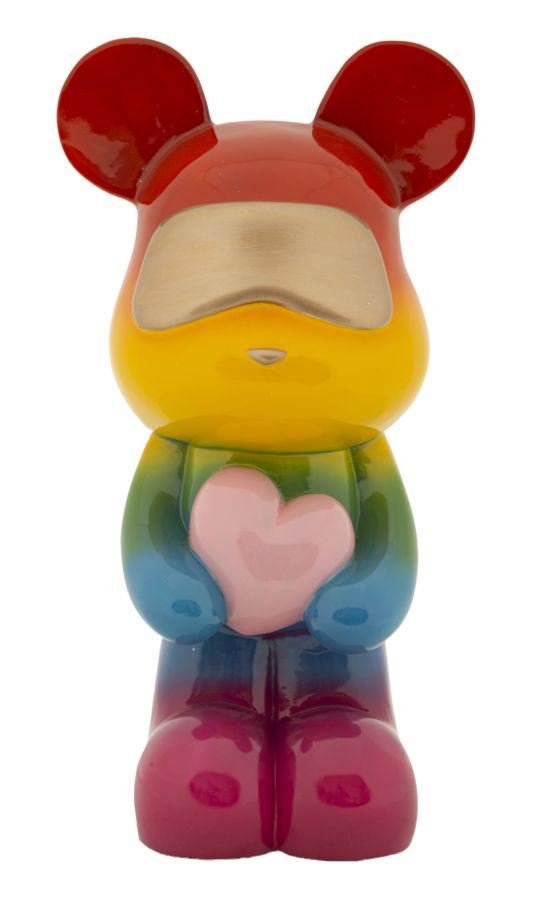 Orsetto Rainbow Stehbär Dekofigur mit Herz