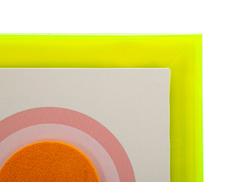 Pop Art Wandbild B mit Neonrahmen – Moderne Geometrie 50x70 cm