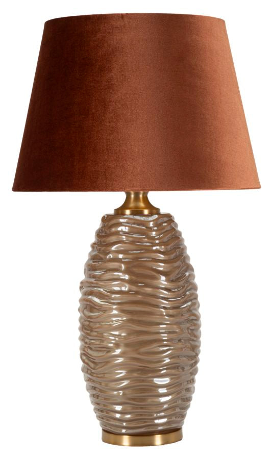 Tischlampe Praga B 45x79 cm aus Metall Glas Stoff