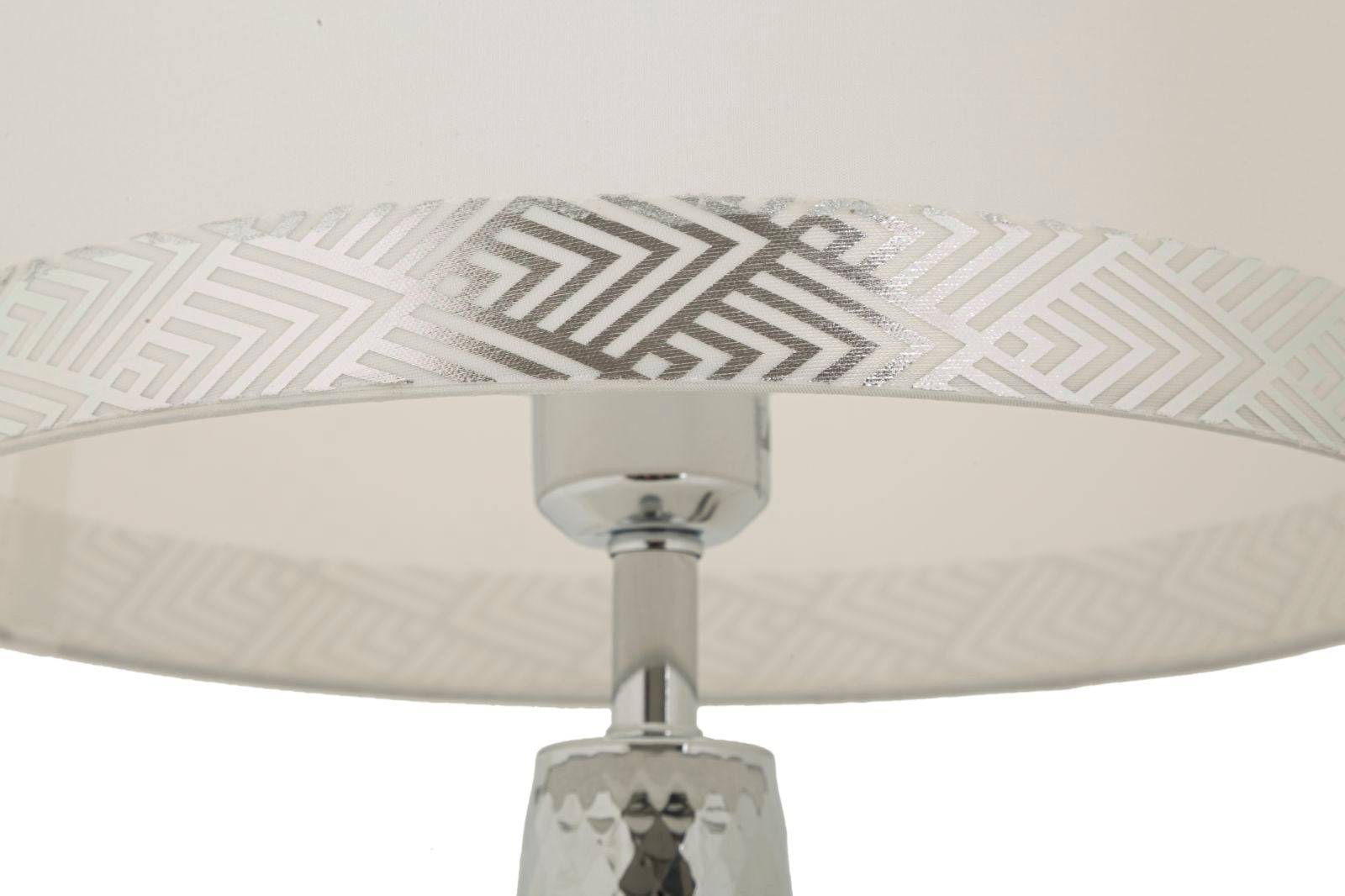 Tischlampe Tower Argento silber 30x54 cm aus Metall und Stoff