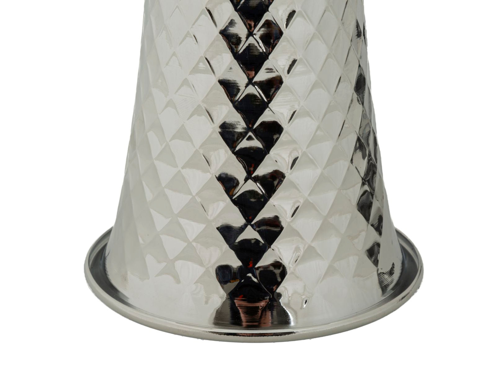 Tischlampe Tower Argento silber 30x54 cm aus Metall und Stoff