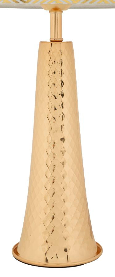 Tischlampe Tower Oro gold 30x54 cm aus Metall und Stoff