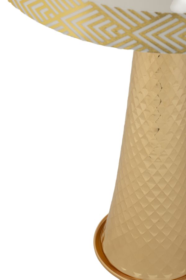 Tischlampe Tower Oro gold 30x54 cm aus Metall und Stoff