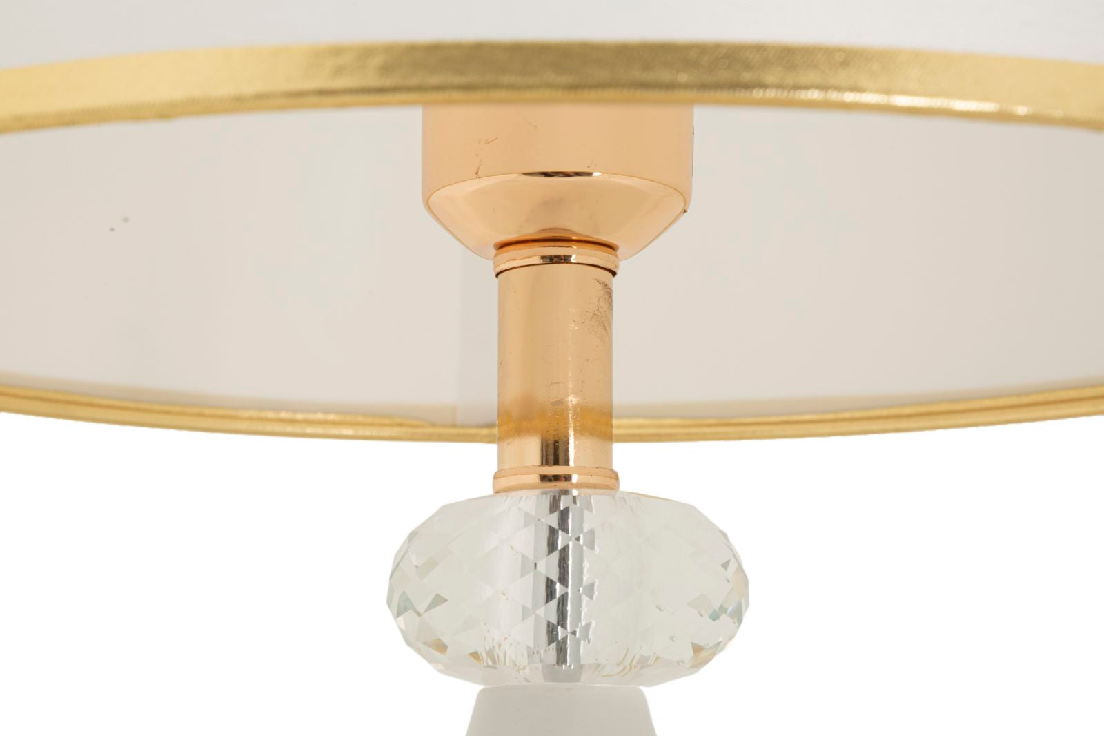 Tischlampe Gipsy rund 30x52 cm aus Metall Glas Stoff