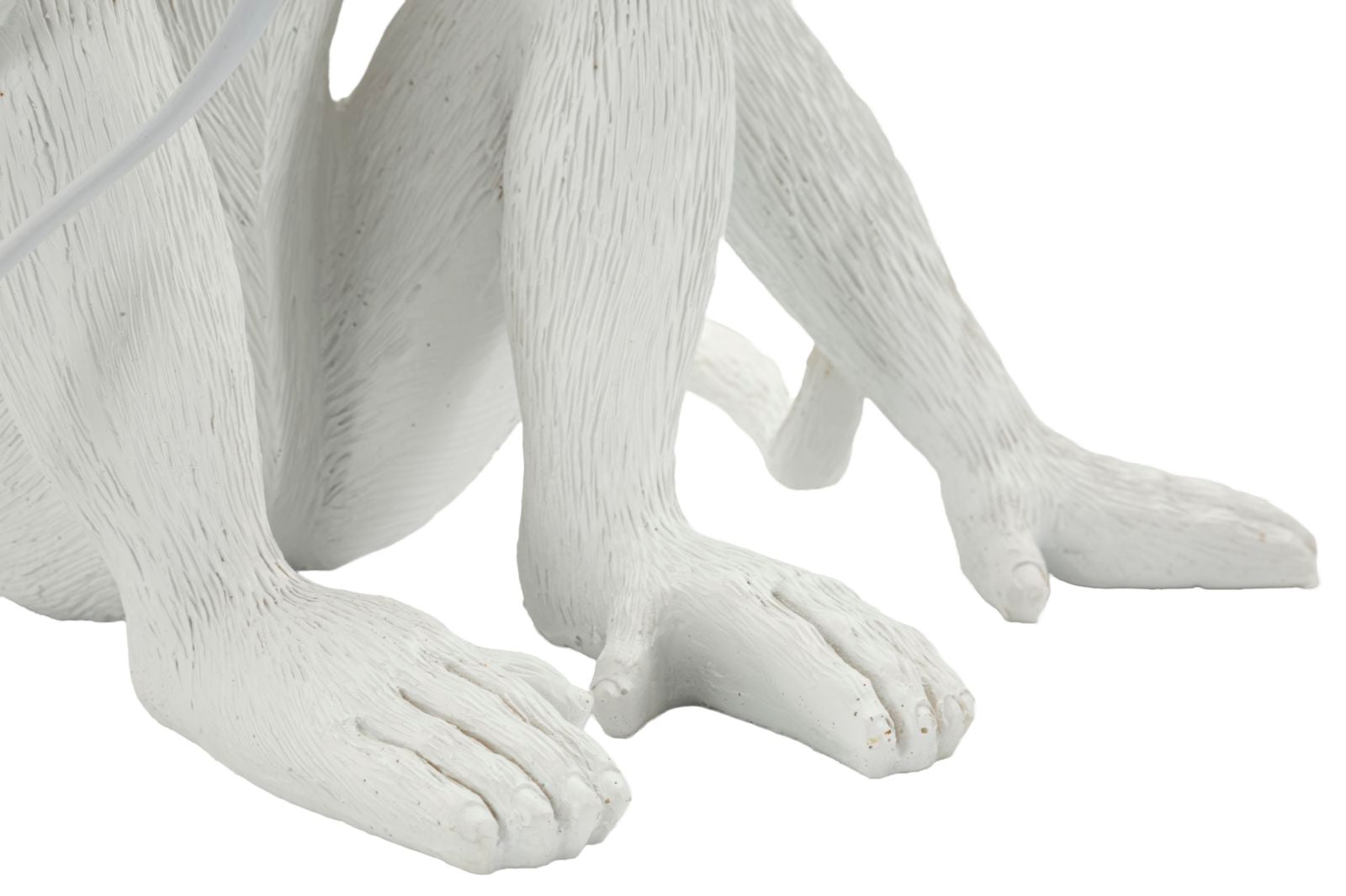 Tischlampe Monkey Weiß 33cm Sitzende Affenfigur Aus Kunstharz Lampe