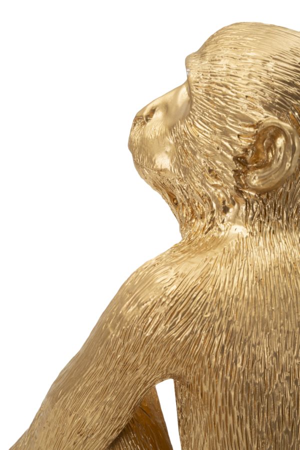 Tischlampe Monkey Gold 33cm Sitzende Affenfigur Aus Kunstharz Lampe