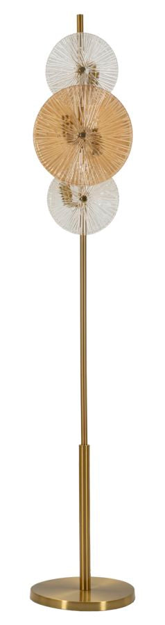 Stehlampe Osaka 164cm Glas Metall Gold Designlampe Modern Glam