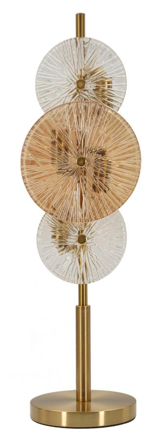 Tischlampe Osaka 66cm Glas Metall Gold Modern Designlampe Glam