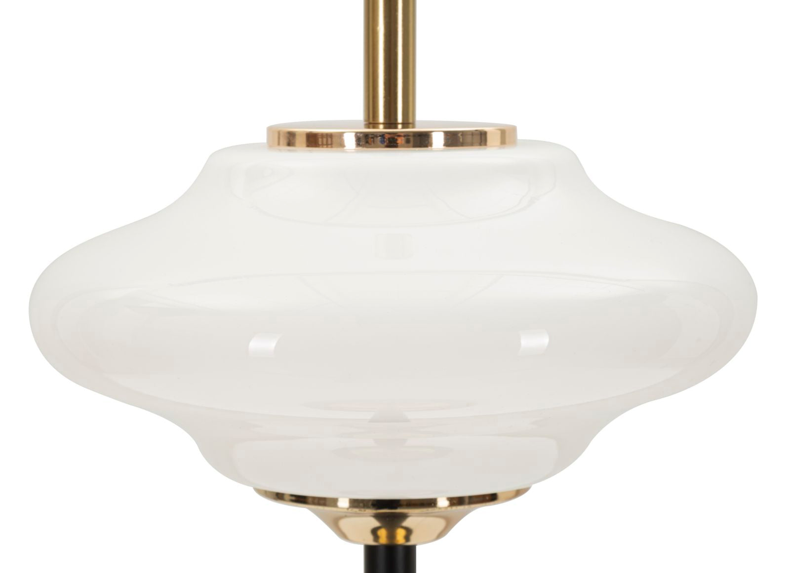 Tischlampe Vintage 46cm Glas Metall Rund Retro Design Lampe