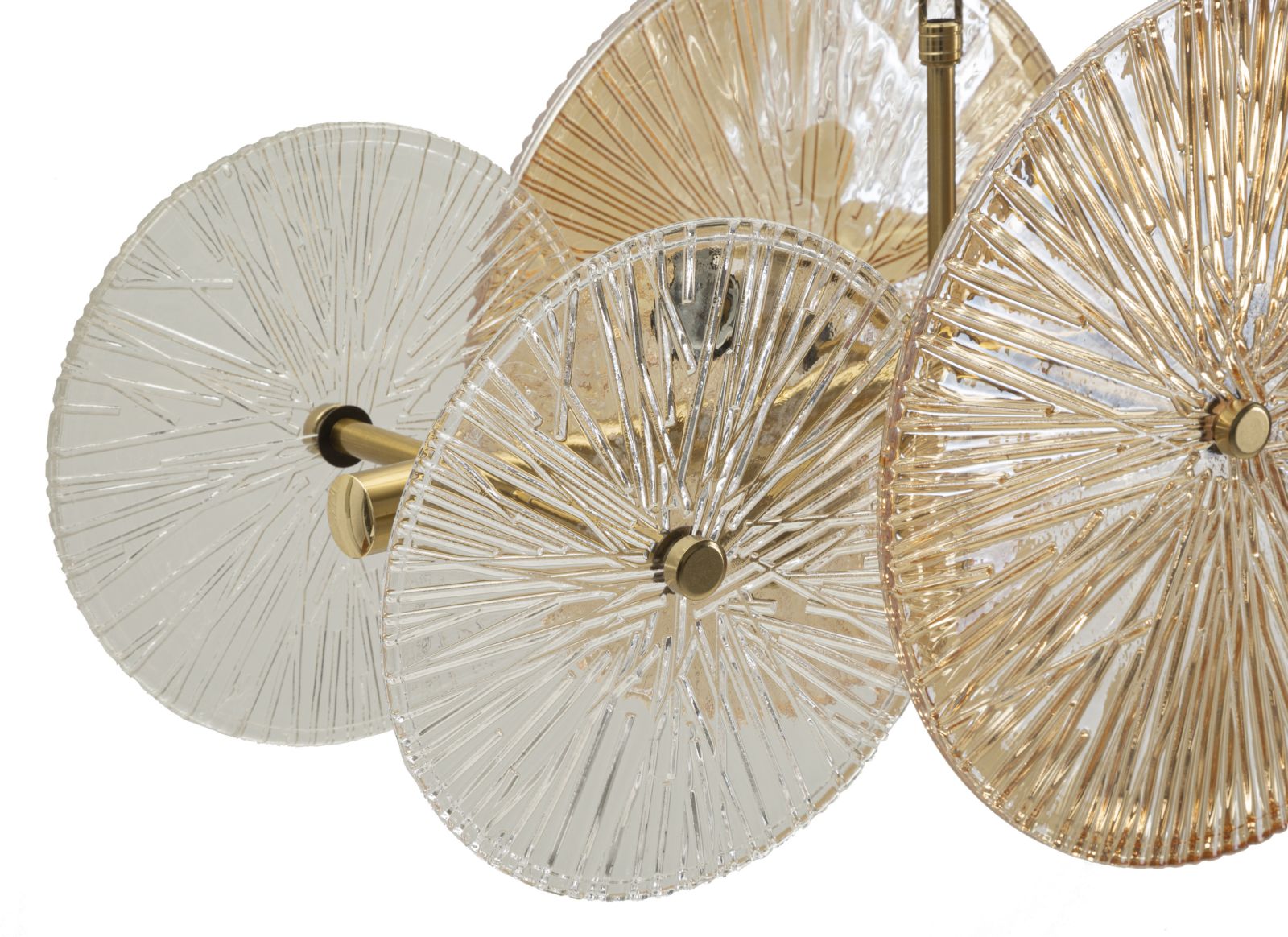 Hängelampe Osaka 100cm Glas Gold Design Pendelleuchte Glamour Modern