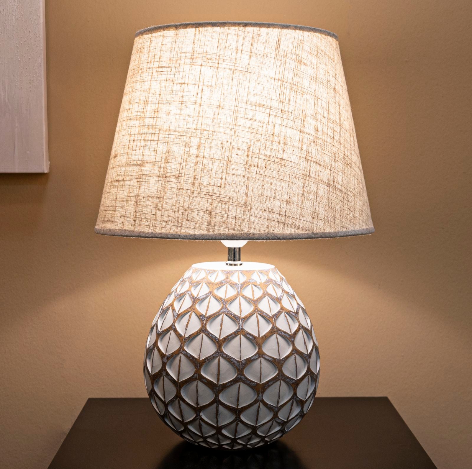 Tischlampe Tibet Design Resina Ø35 cm Modern Beleuchtung