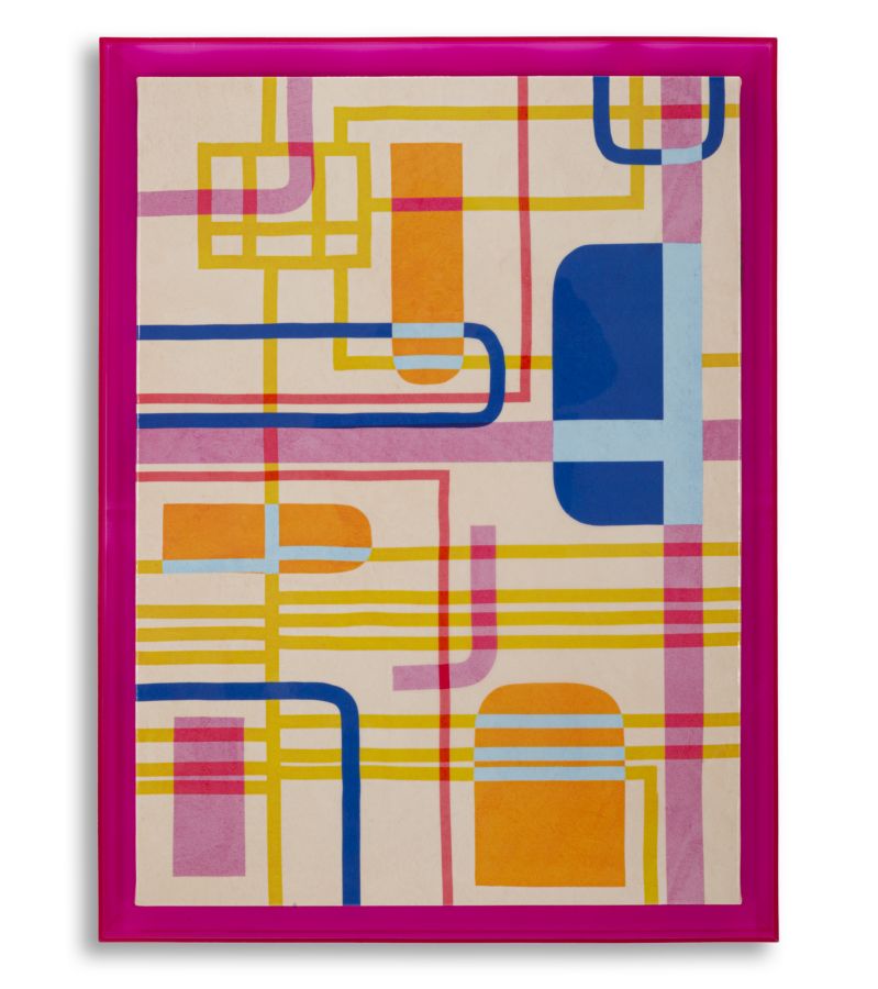 Laccato Modis Acryl Wandbild mit Rahmen – Abstrakte Linienkunst 60x80 cm