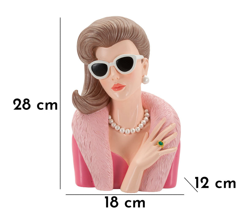 Decorative figure Lady Belle – Elegant female figure with cup in white 28cm