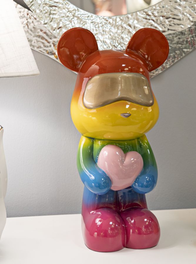 Orsetto Rainbow Stehbär Dekofigur mit Herz