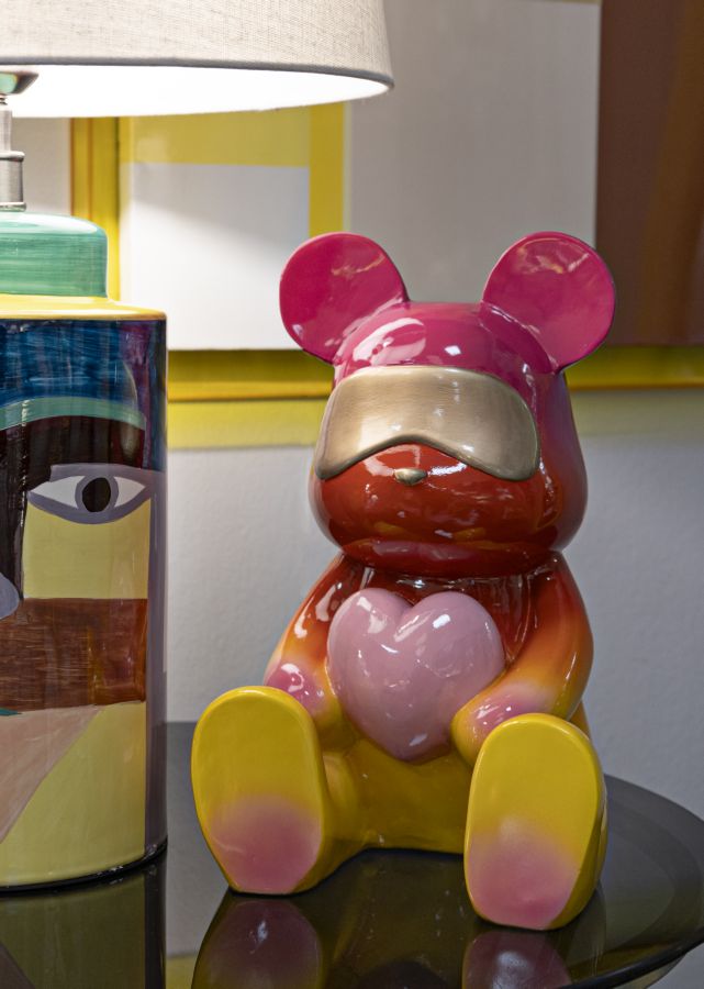Rainbow Bär Sitzend mit Herz 32 cm Dekofigur