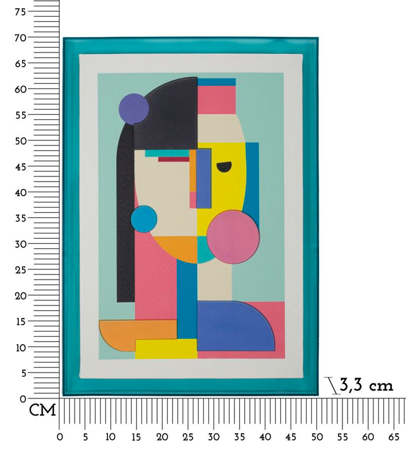 Abstraktes Wandbild Picassy B – Kubistisches Design mit Acrylglasrahmen 50x70 cm