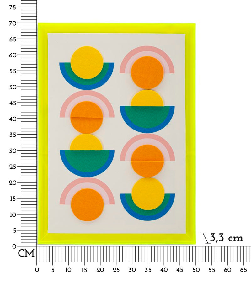 Pop Art Wandbild B mit Neonrahmen – Moderne Geometrie 50x70 cm