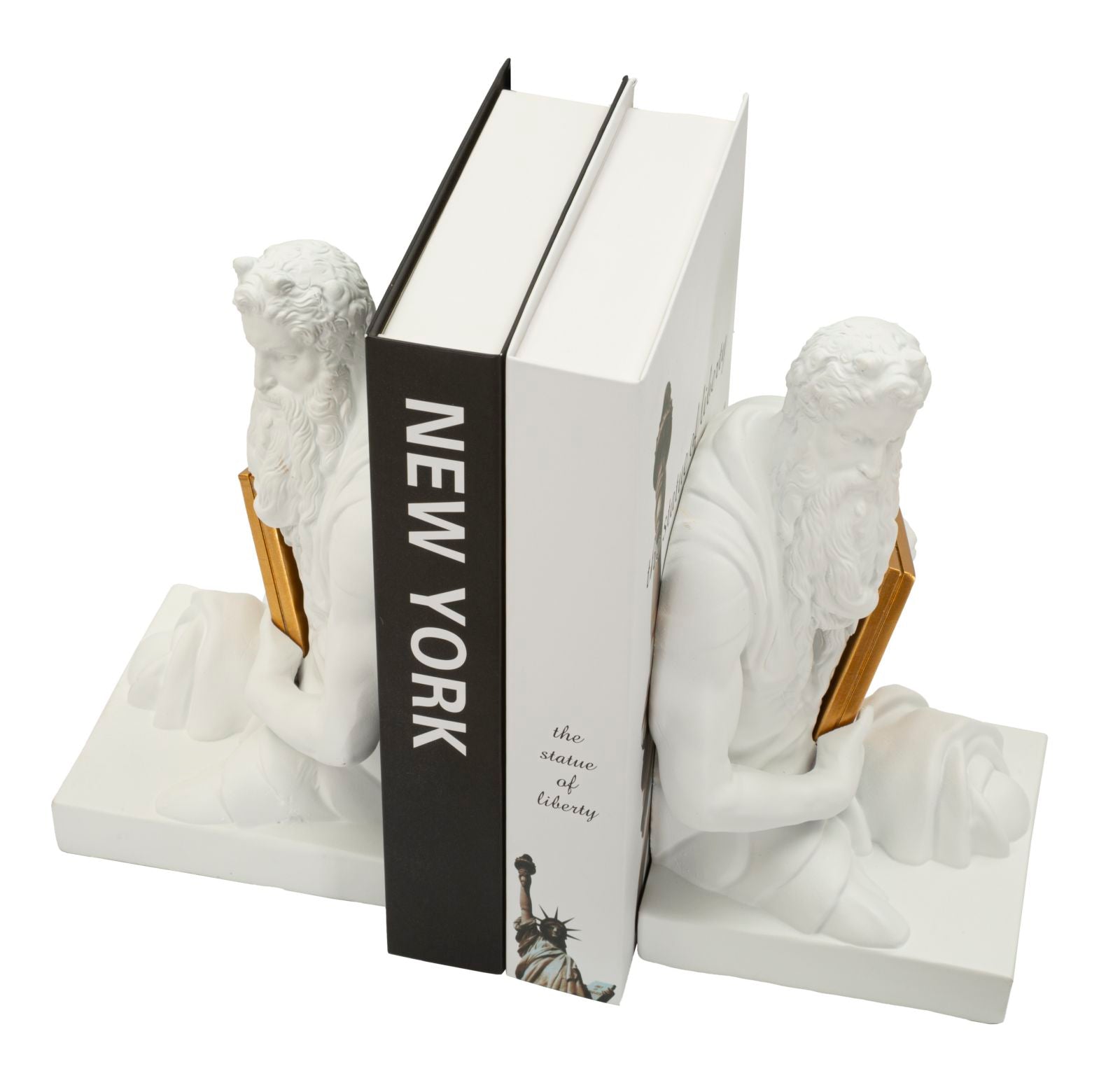 Poseidon Figuren Buchstützen Set Antik Klassisch Dekoobjekt 25 cm