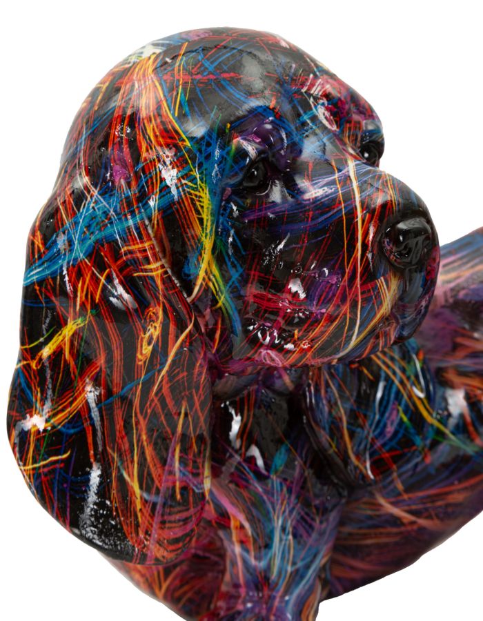 Dekofigur Popart Psyco Dackel bunt modern 20 cm