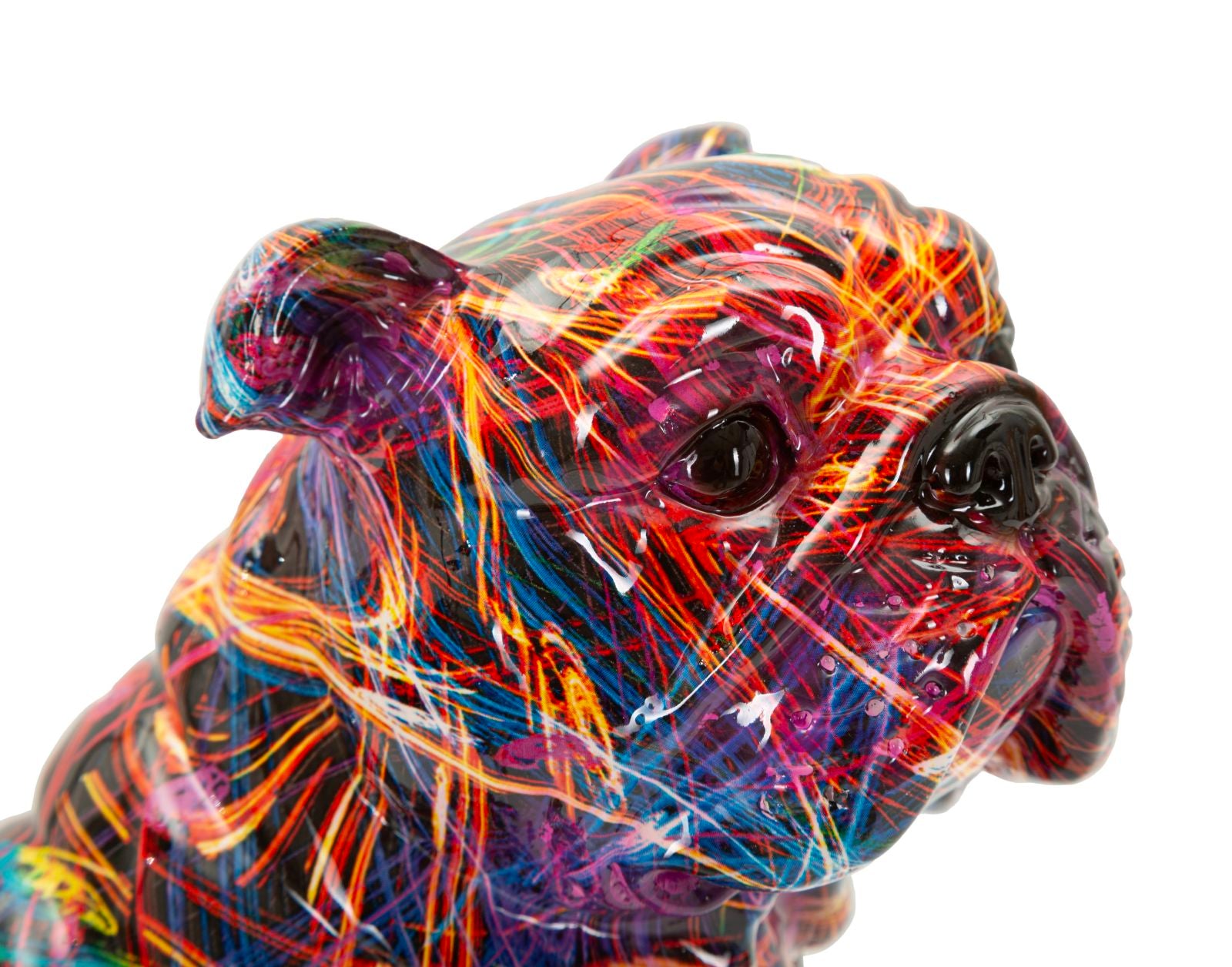 Bulldogge Figur Chroma im Popart Style moderne Deko Skulptur