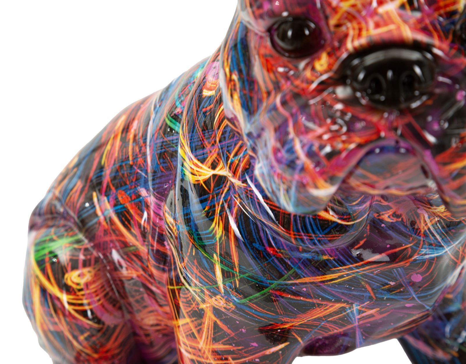 Bulldogge Figur Chroma im Popart Style moderne Deko Skulptur