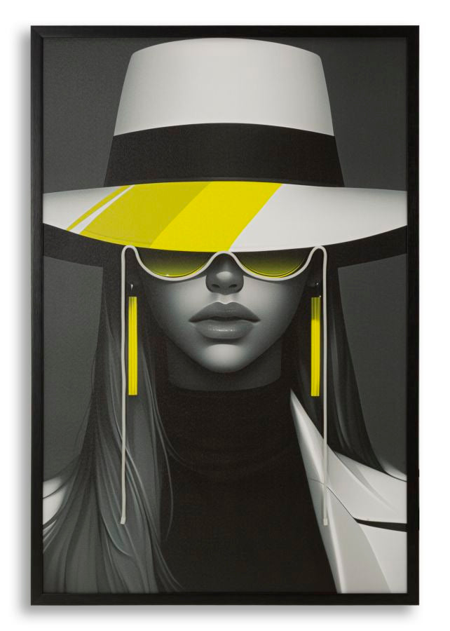 Wandbild Frau Modern LED Leinwand Bild Neon Chic