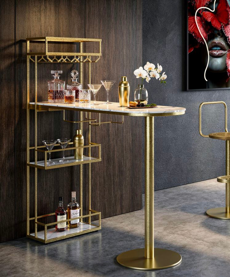 Bar Konsole Theke Luxy Gold Marmor Design