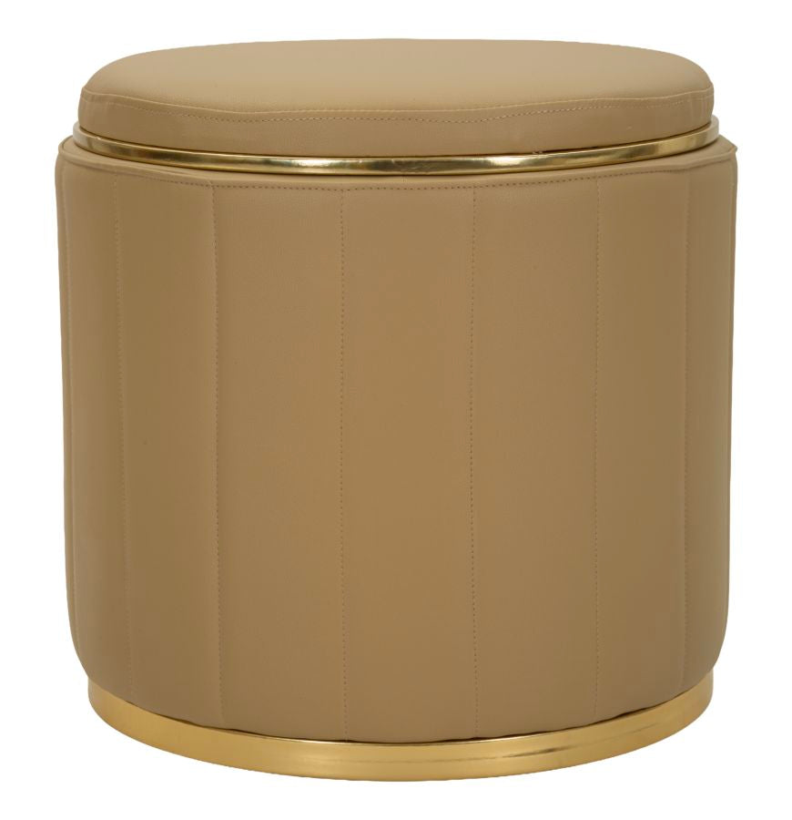 Sitzhocker London Braun mit Stauraum moderner Polsterhocker