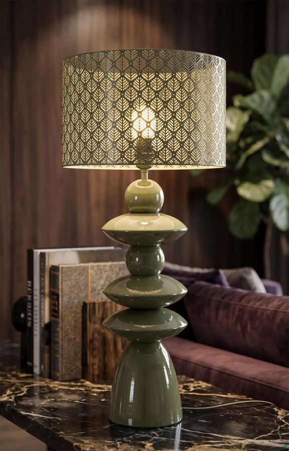 Tischlampe Seoul aus Eisen grün 71 cm