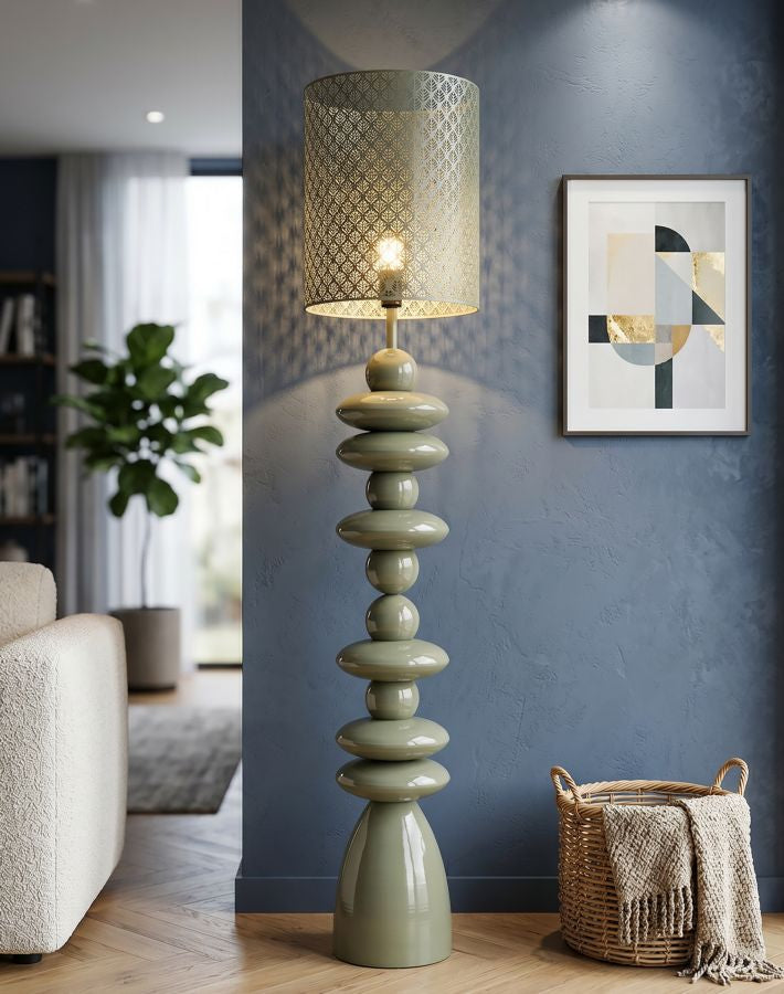 Stehlampe Seoul aus Eisen grün 160 cm