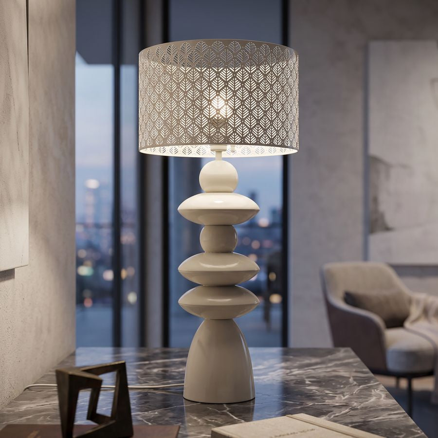Tischlampe Seoul aus Eisen creme 71 cm