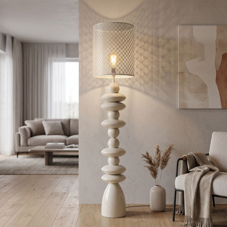 Stehlampe Seoul aus Eisen creme 160 cm