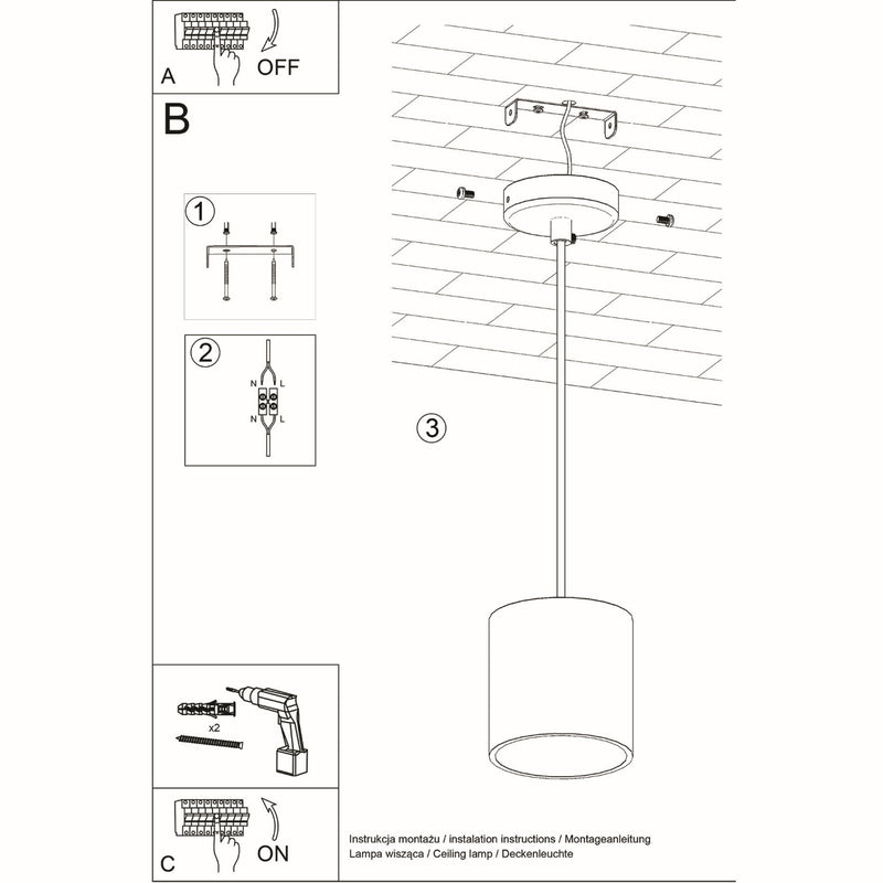 ORBIS 1 hanging light grey