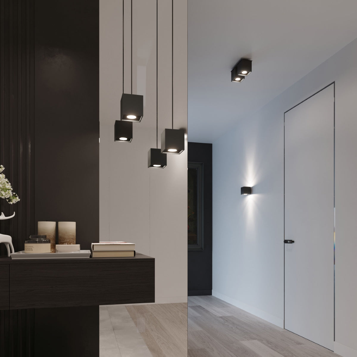 Wall light QUAD 1 black