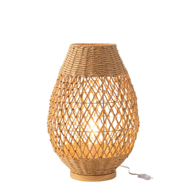 Große Boden Lampe Metall Gedreht in Natürlichem Look