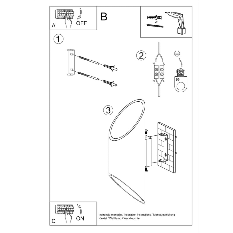 Wall light PENNE 30 white