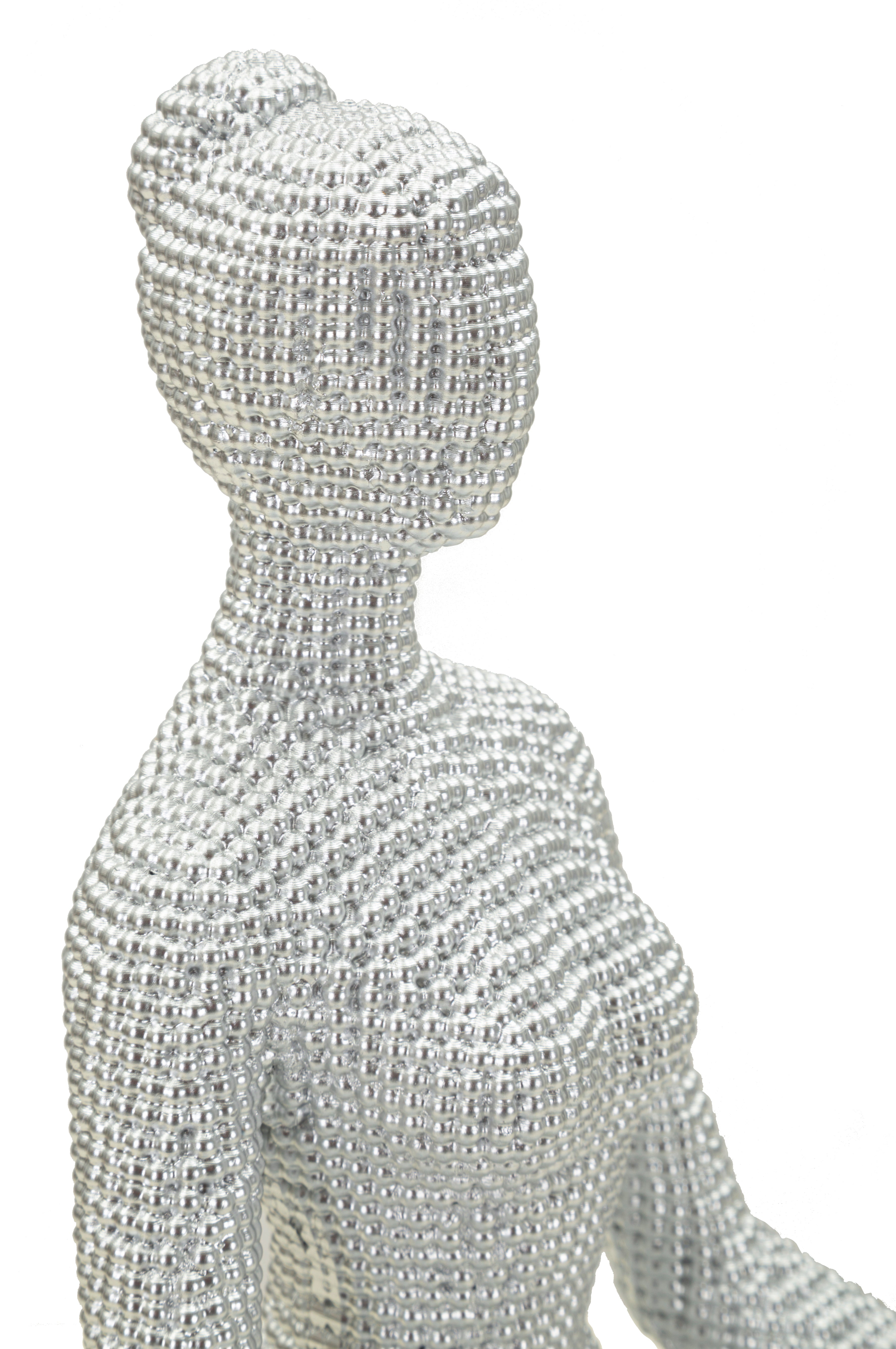 Skulptur Zen Pearl – Meditierende Figur Yoga in Silberoptik 23cm