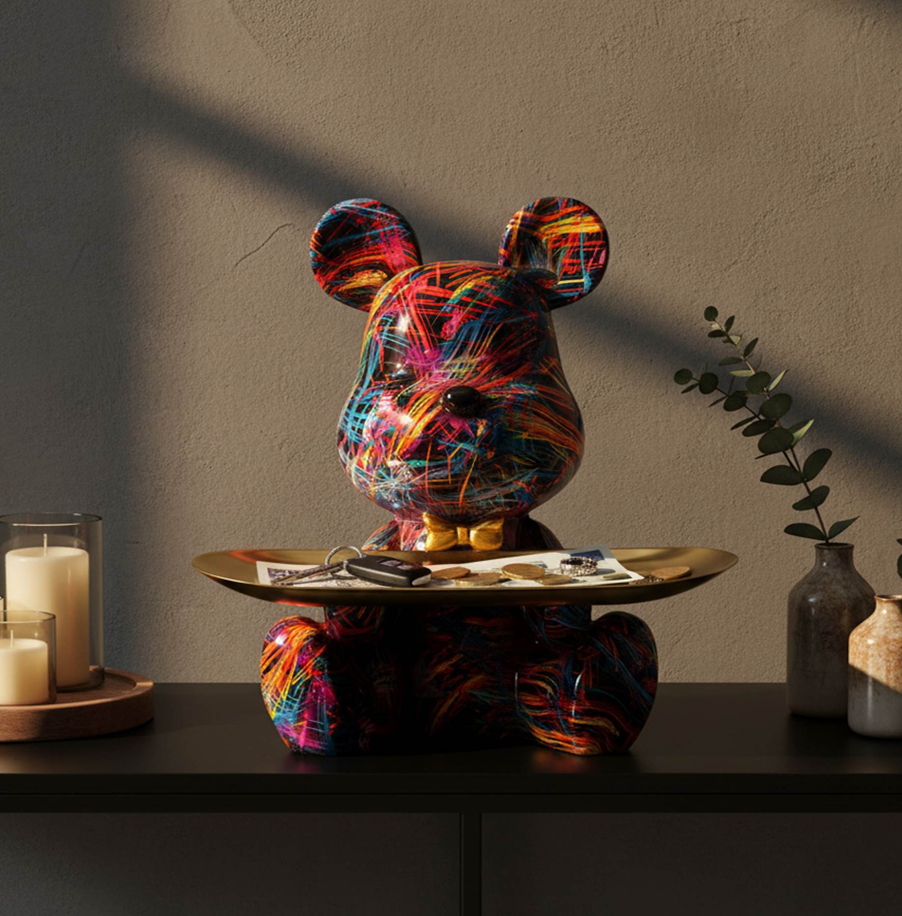 Dekofigur Streetart Schalenbär Psyco