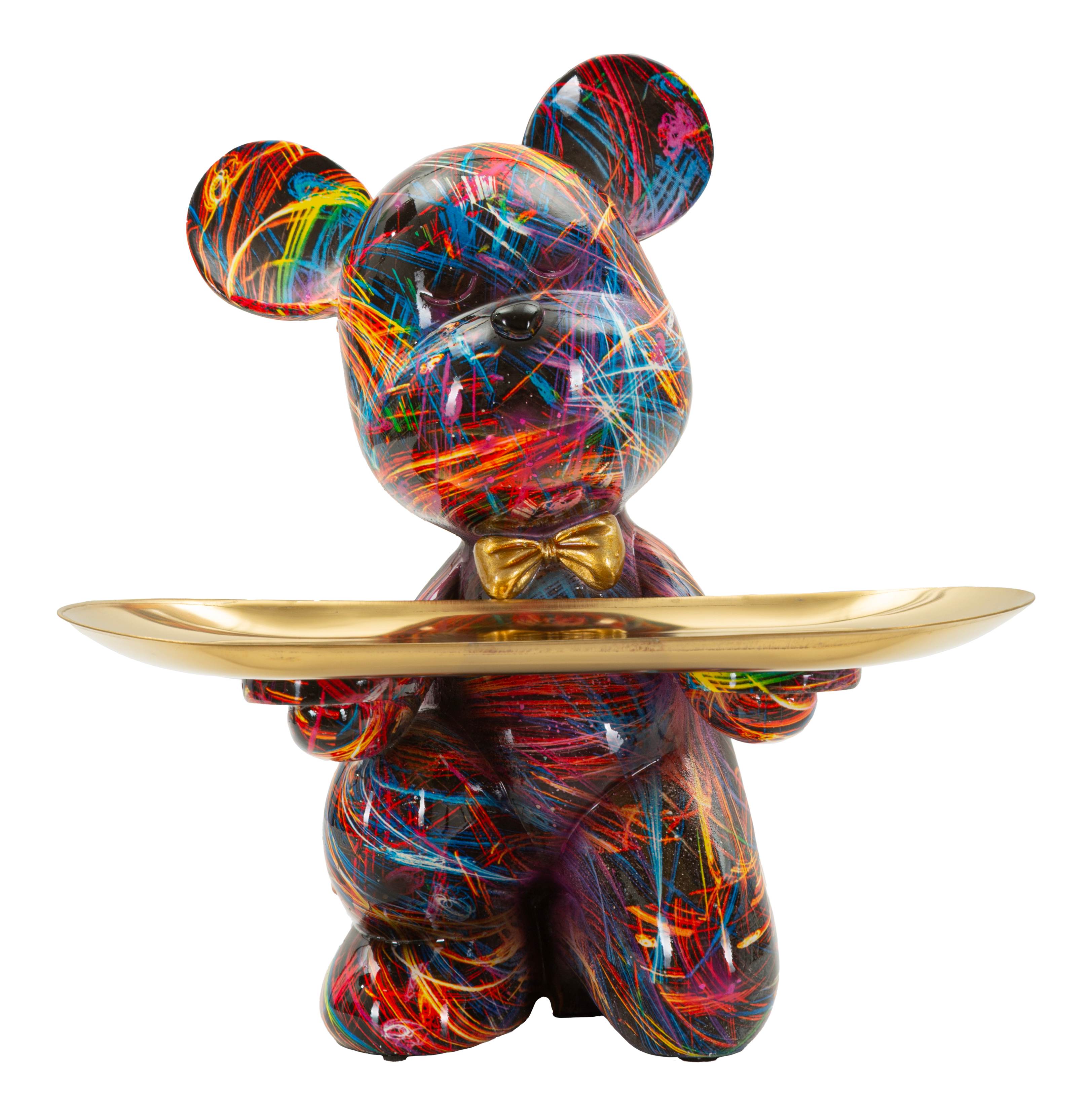 Dekofigur Barkley Urban Art Bär mit Tablett