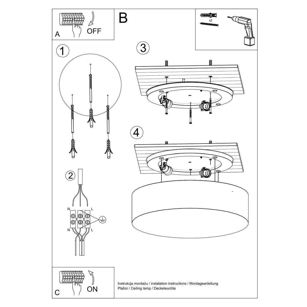 ARENA plafondlamp wit