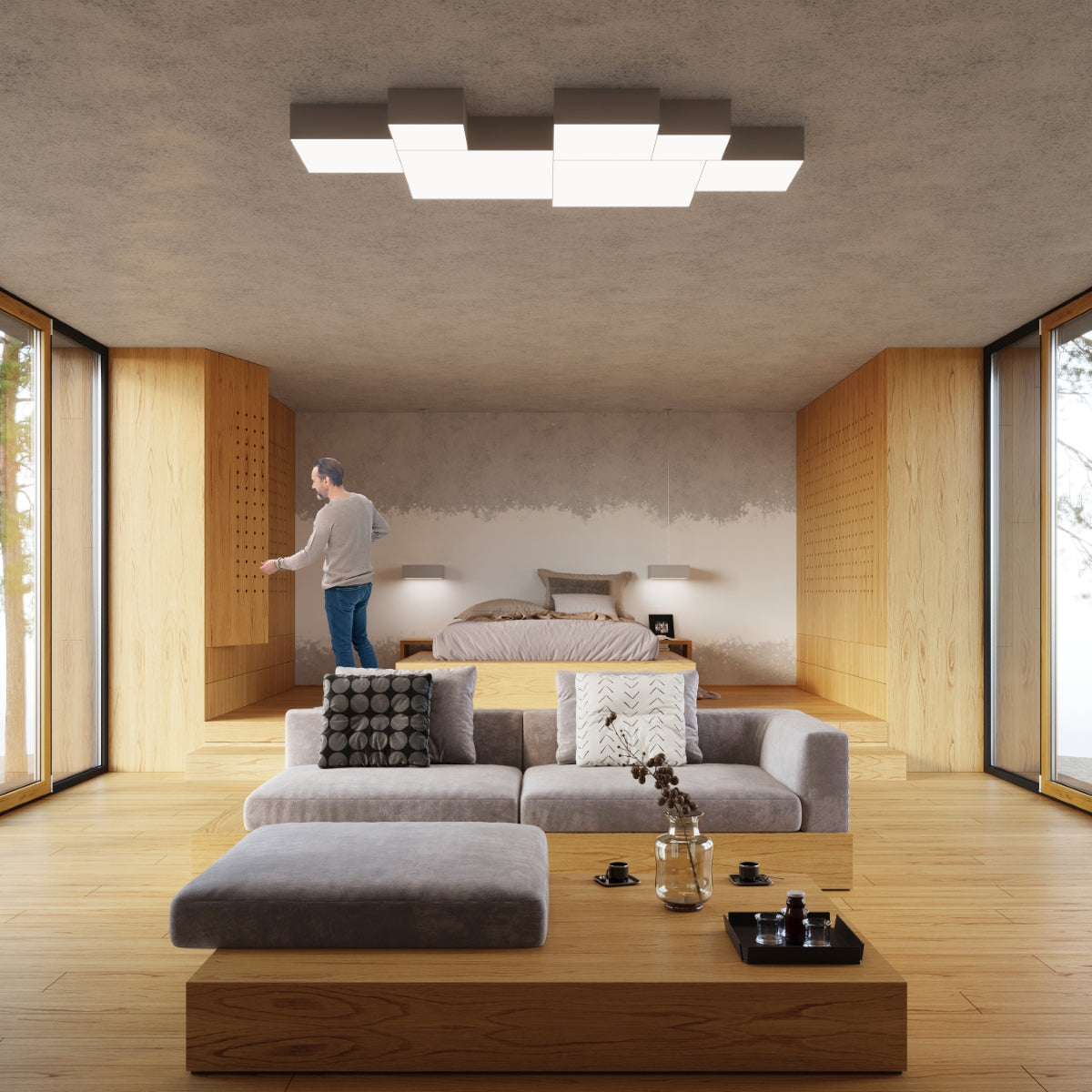 Ceiling light HORUS 35 gray